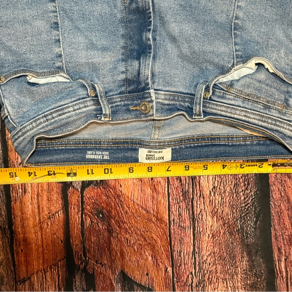 Kensie Denim Flare Jeans in Light Blue - Picture 3 of 5